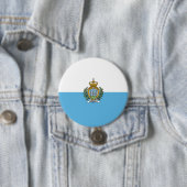 Badge Rond 7,6 Cm Drapeau de Saint-Marin (En situation)