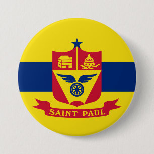 Badge Rond 7,6 Cm Drapeau de Saint Paul (Minnesota)