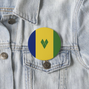Badge Rond 7,6 Cm Drapeau de Saint-Vincent-et-les Grenadines