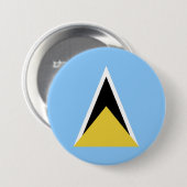 Badge Rond 7,6 Cm Drapeau de Sainte-Lucie (Devant & derrière)