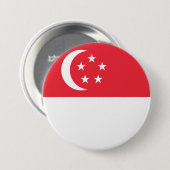 Badge Rond 7,6 Cm Drapeau de Singapour (Devant & derrière)