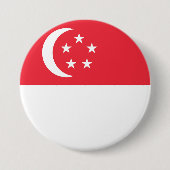 Badge Rond 7,6 Cm Drapeau de Singapour (Devant)