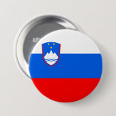 Badge Rond 7,6 Cm Drapeau de Slovénie (Devant & derrière)