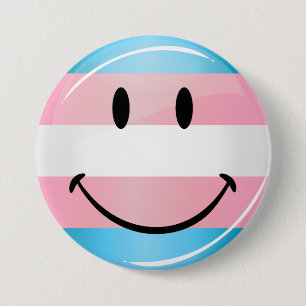 Badge Rond 7,6 Cm Drapeau de sourire rond de transsexuel