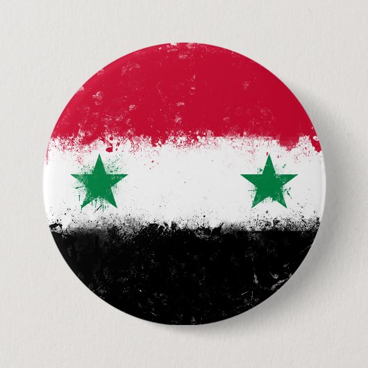 Badge Rond 7,6 Cm Drapeau de Syrie (Devant)