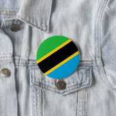 Badge Rond 7,6 Cm Drapeau de Tanzanie (En situation)