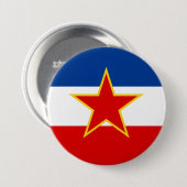 Badge Rond 7,6 Cm Drapeau de Yougoslavie (Devant & derrière)