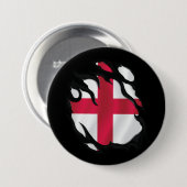 Badge Rond 7,6 Cm Drapeau déchiré d'Angleterre (Devant & derrière)