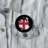 Badge Rond 7,6 Cm Drapeau déchiré d'Angleterre (En situation)