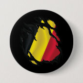 Badge Rond 7,6 Cm Drapeau déchiré de Belgique (Devant)