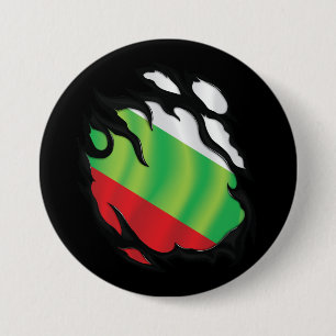 Badge Rond 7,6 Cm Drapeau déchiré de Bulgarie