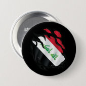Badge Rond 7,6 Cm Drapeau déchiré de l'Irak (Devant & derrière)