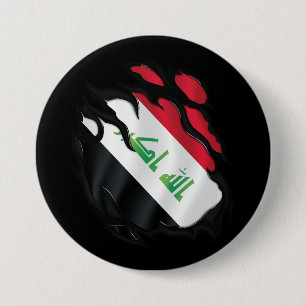 Badge Rond 7,6 Cm Drapeau déchiré de l'Irak