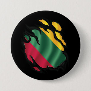 Badge Rond 7,6 Cm Drapeau déchiré de Lituanie