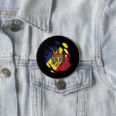 Badge Rond 7,6 Cm Drapeau déchiré de Moldova (En situation)