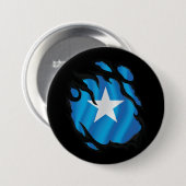 Badge Rond 7,6 Cm Drapeau déchiré de Somalie (Devant & derrière)
