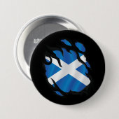Badge Rond 7,6 Cm Drapeau déchiré d'Écosse (Devant & derrière)