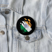 Badge Rond 7,6 Cm Drapeau déchiré d'Inde (En situation)