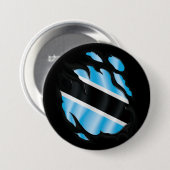 Badge Rond 7,6 Cm Drapeau déchiré du Botswana (Devant & derrière)