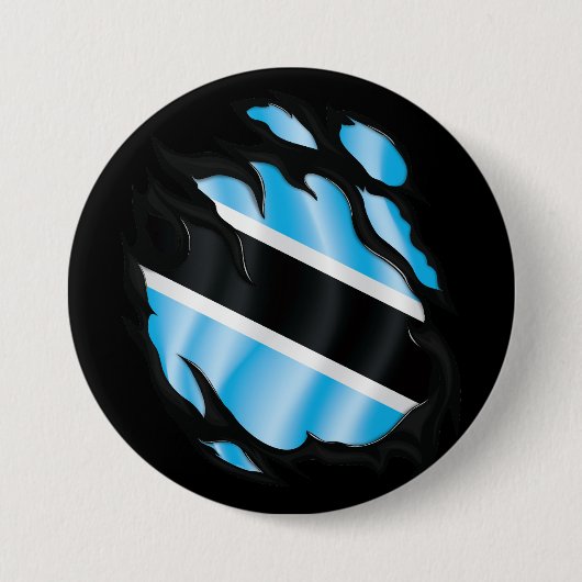 Badge Rond 7,6 Cm Drapeau déchiré du Botswana (Devant)