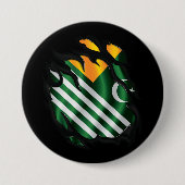 Badge Rond 7,6 Cm Drapeau déchiré du Cachemire (Devant)