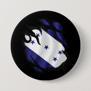 Badge Rond 7,6 Cm Drapeau déchiré du Honduras