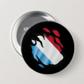 Badge Rond 7,6 Cm Drapeau déchiré du Luxembourg (Devant & derrière)