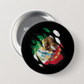 Badge Rond 7,6 Cm Drapeau déchiré du Mexique (Devant & derrière)