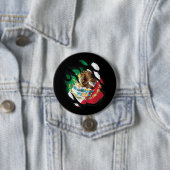 Badge Rond 7,6 Cm Drapeau déchiré du Mexique (En situation)