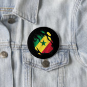 Badge Rond 7,6 Cm Drapeau déchiré du Sénégal (En situation)