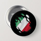 Badge Rond 7,6 Cm Drapeau déchiré en Italie (Devant & derrière)