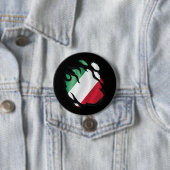 Badge Rond 7,6 Cm Drapeau déchiré en Italie (En situation)