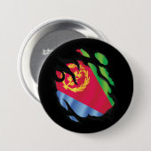 Badge Rond 7,6 Cm Drapeau déchiré par l'Érythrée (Devant & derrière)