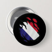 Badge Rond 7,6 Cm Drapeau déchiré Pays-Bas (Devant & derrière)