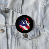 Badge Rond 7,6 Cm Drapeau déchiré Porto Rico (En situation)