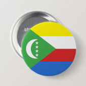 Badge Rond 7,6 Cm drapeau des Comores (Devant & derrière)