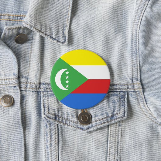 Badge Rond 7,6 Cm drapeau des Comores (En situation)