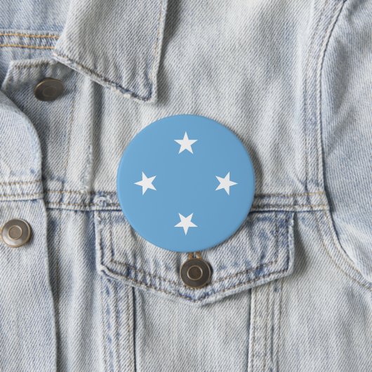 Badge Rond 7,6 Cm Drapeau des États fédérés de Micronésie (En situation)
