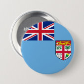 Badge Rond 7,6 Cm Drapeau des Fidji (Devant & derrière)