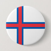 Badge Rond 7,6 Cm Drapeau des îles Féroé (Devant)