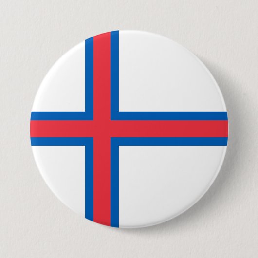 Badge Rond 7,6 Cm Drapeau des îles Féroé (Devant)