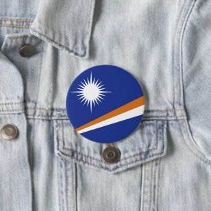 Badge Rond 7,6 Cm Drapeau des Îles Marshall