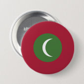 Badge Rond 7,6 Cm Drapeau des Maldives (Devant & derrière)
