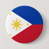 Badge Rond 7,6 Cm drapeau des Philippines (Devant)