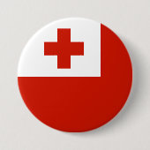Badge Rond 7,6 Cm Drapeau des Tonga (Devant)