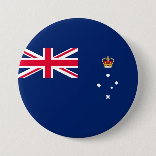Badge Rond 7,6 Cm Drapeau d'État de Victoria (Australie) (Devant)