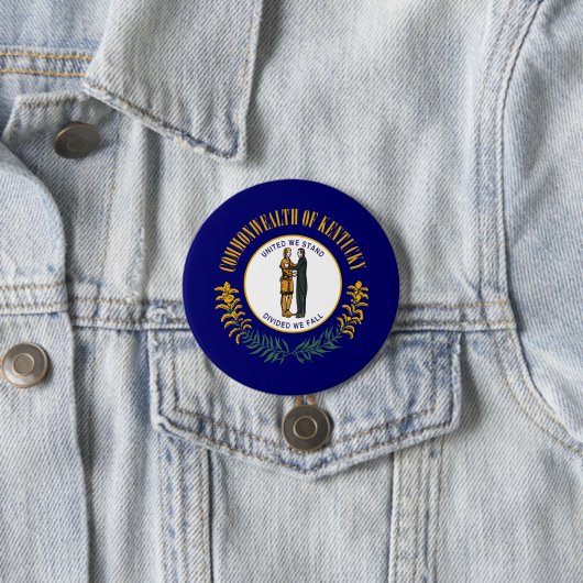 Badge Rond 7,6 Cm Drapeau d'État du Kentucky (En situation)