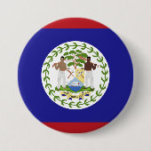 Badge Rond 7,6 Cm Drapeau du Belize (Devant)