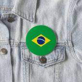 Badge Rond 7,6 Cm Drapeau du Brésil (En situation)