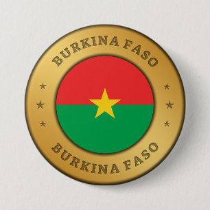 Badge Rond 7,6 Cm Drapeau du Burkina Faso